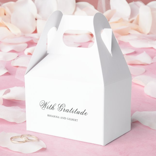 Classic Black and White Timeless Wedding Favor Boxes (Wedding)