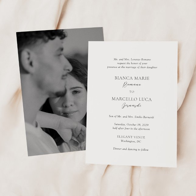 Classic Black and White Timeless Wedding Invitation (Creator Uploaded)