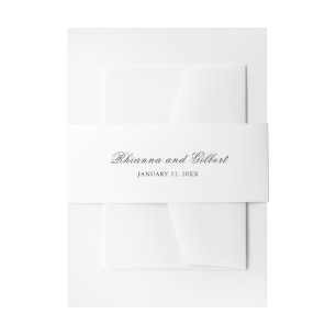 Classic Black and White Timeless Wedding Invitation Belly Band