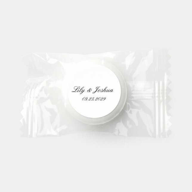 Classic Black and White Timeless Wedding Life Saver® Mints (Front)