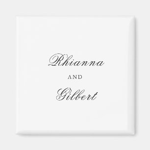 Classic Black and White Timeless Wedding Magnet
