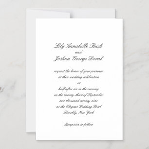 Classic Black and White Timeless Wedding Magnetic Invitation