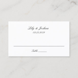 Classic Black and White Timeless Wedding Place Card