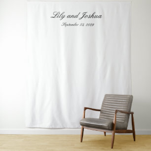 Classic Black and White Timeless Wedding Tapestry