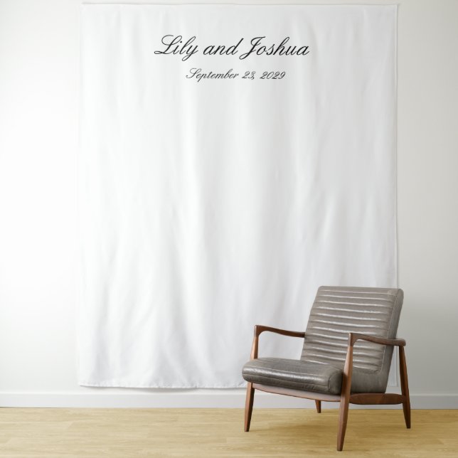 Classic Black and White Timeless Wedding Tapestry (In Situ)