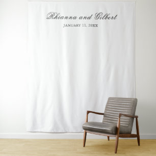 Classic Black and White Timeless Wedding Tapestry
