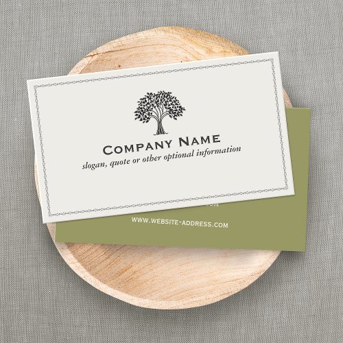 Classic Black and White Tree Logo Business Card