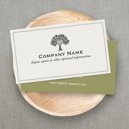 Customizable Elegant Old Wise Tree Black and White Business Card Templates