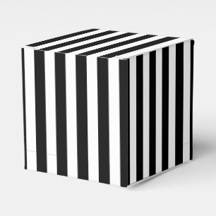 Classic Black and White Vertical Stripes Favor Boxes