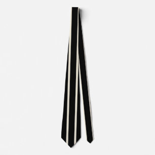 Classic Black and White Vertical Stripes Pattern Neck Tie