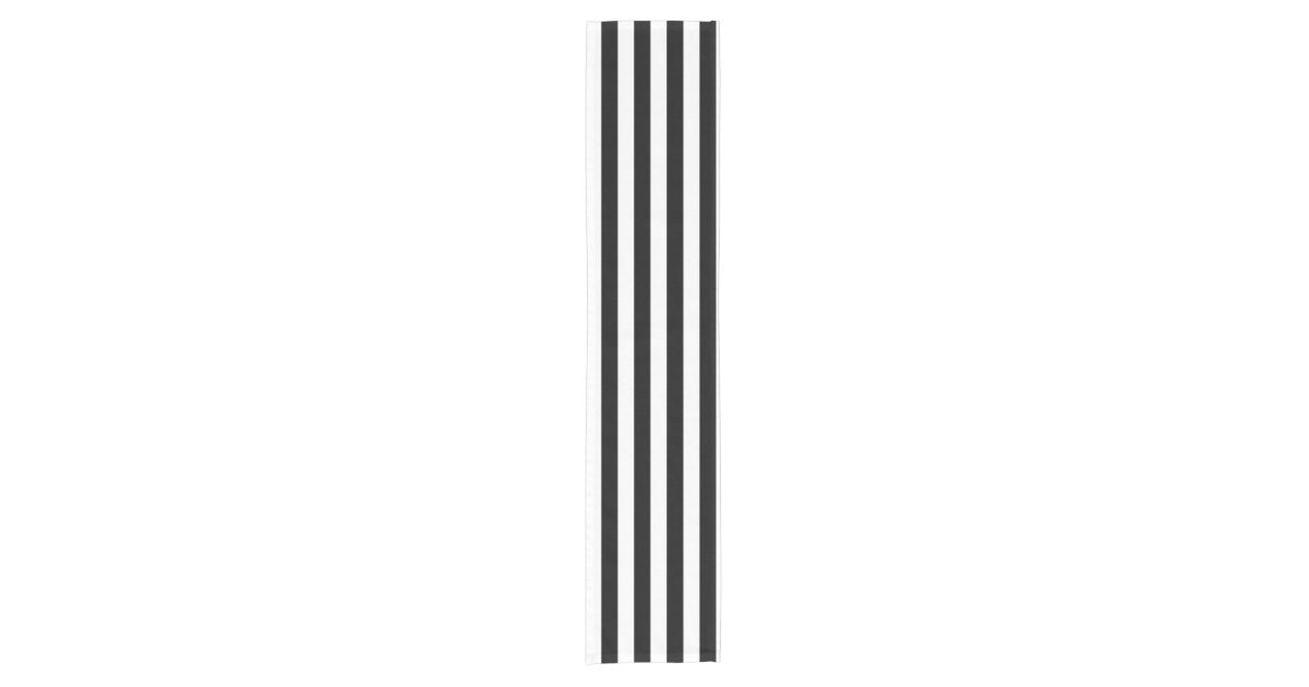 Classic Black and White Vertical Stripes Short Table Runner | Zazzle