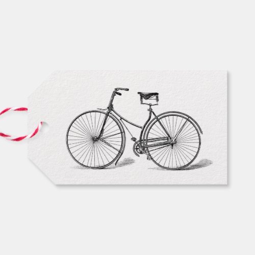 CLASSIC BLACK AND WHITE VINTAGE BICYCLE GIFT TAGS