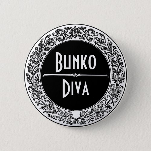 Classic Black And White Vintage Bunco Pinback Button