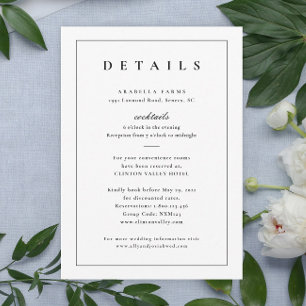 Classic Black and White Wedding Details Enclosure