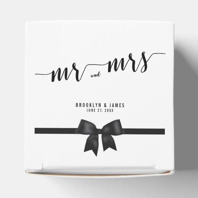 Classic Black And White Wedding Favor Boxes (Top)