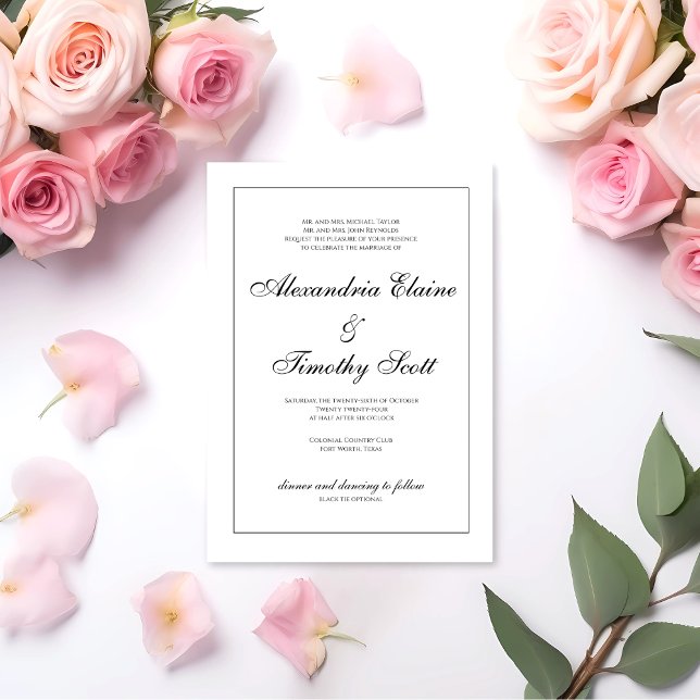 Classic Black and White Wedding Invitation (Creator Uploaded)
