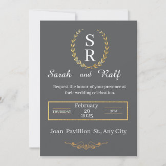 classic black and white wedding invitation