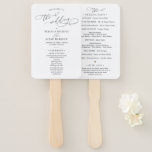 Classic Black and White Wedding Program Hand Fan<br><div class="desc">Designed to coordinate with our Classic BnW wedding collection,  this customizable Ceremony program,  features a sweeping script calligraphy text paired with a classy serif font in black. Background & text colours can be changed to match any color theme. Matching items available.</div>