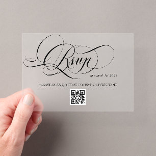 Classic Black and White Wedding Response Acrylic Rsvp Card
