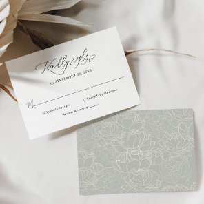 Classic Black and White Wedding Rsvp Card