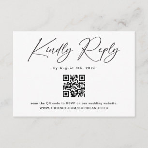 Classic Black and White Wedding RSVP Enclosure Card