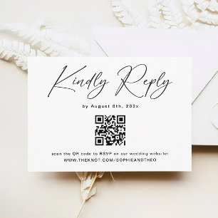 Classic Black and White Wedding RSVP  Enclosure Card