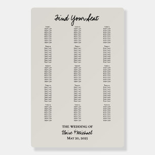 Classic Black and White Wedding Seating Chart Foam Board