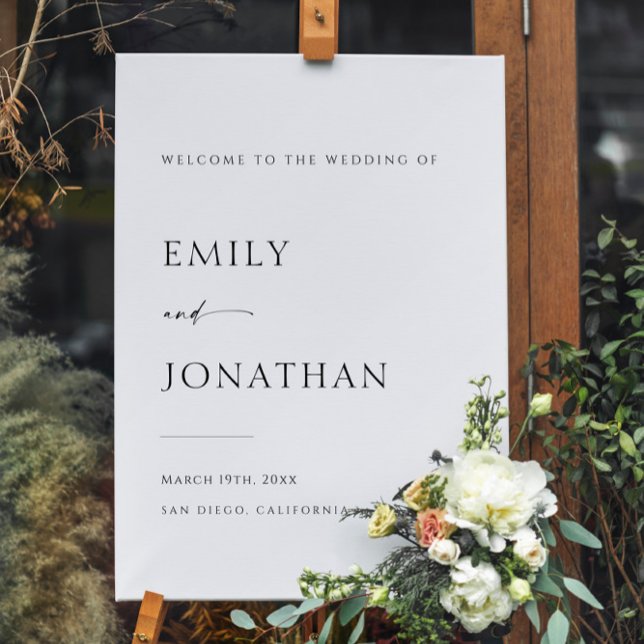 Classic Black and White Wedding Welcome Foam Board (Creator Uploaded)