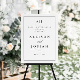 Classic Black and White Wedding Welcome Poster