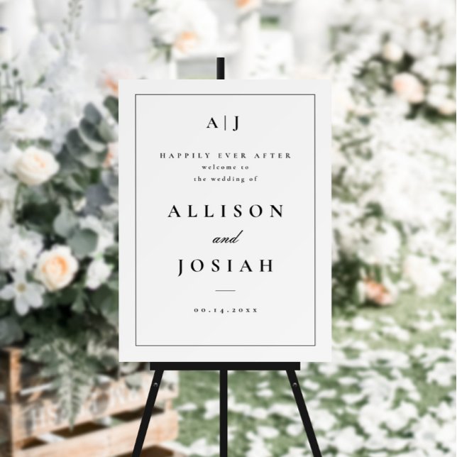 Classic Black and White Wedding Welcome Poster (Creator Uploaded)