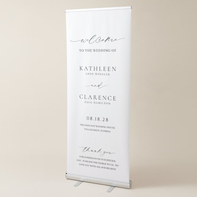 Classic Black and White Wedding Welcome Sign (3/4)
