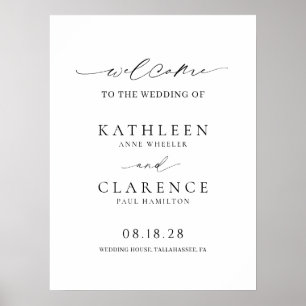 Classic Black and White Wedding Welcome Sign