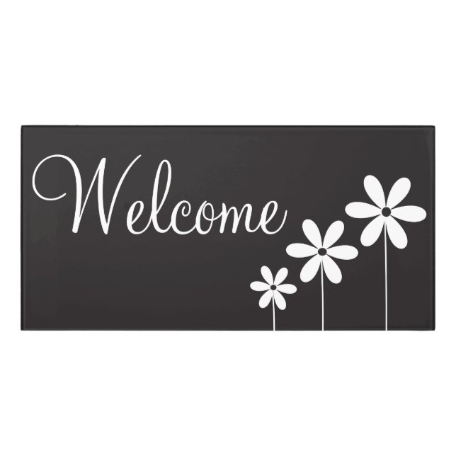 Classic Black and White Welcome Door Sign (Classic Front)