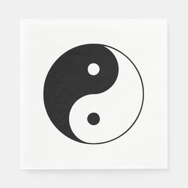 Classic Black and White Yin and Yang Napkins (Front)