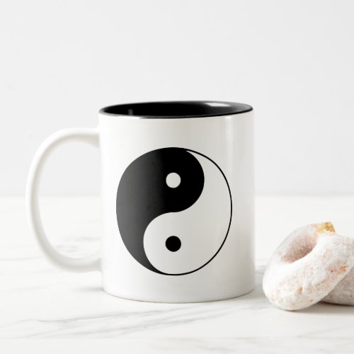 Classic Black and White Yin and Yang Two_Tone Coffee Mug