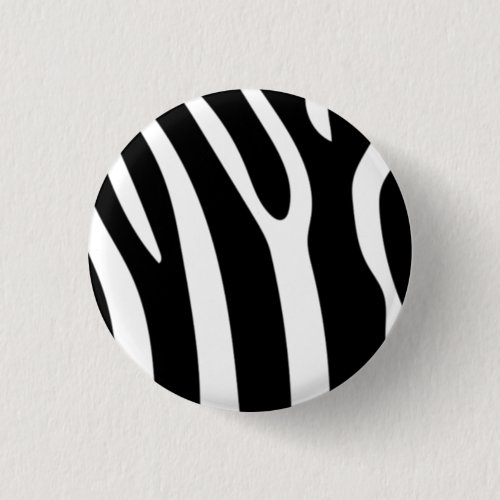 Classic Black and White Zebra Stripes Print Button