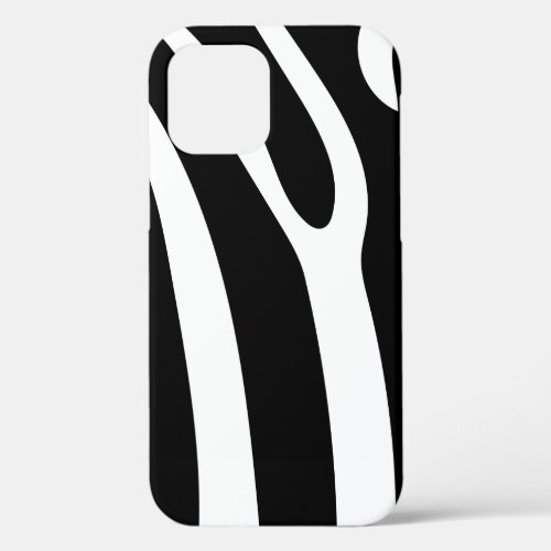 Classic Black and White Zebra Stripes Print iPhone 12 Case