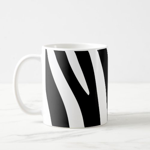 Classic Black and White Zebra Stripes Print Coffee Mug