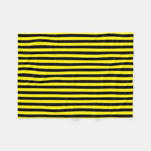 Classic Black and Yellow Striped  Fleece Blanket