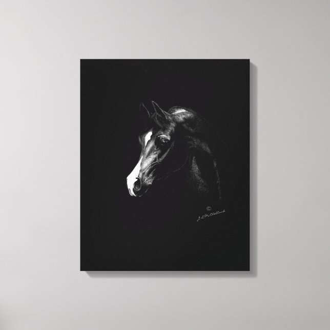 Classic black Arabian horse art (Smaller option) Canvas Print (Front)