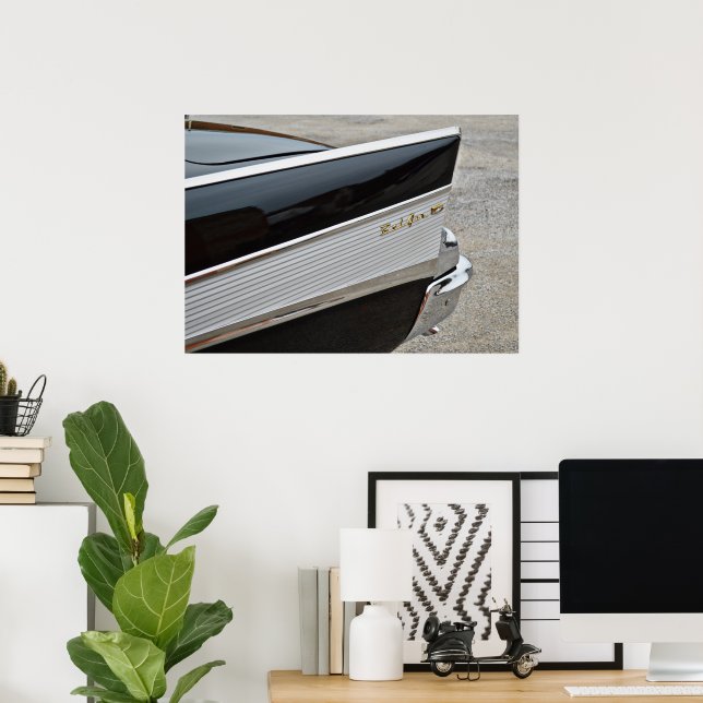 Classic Black Bel Air Car Rear Fender Poster (Home Office)