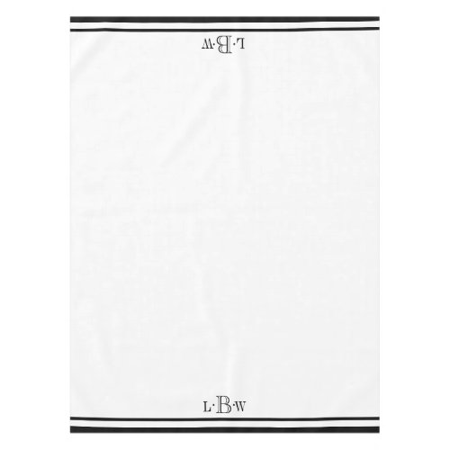 Classic Black Border Monogrammed Tablecloth