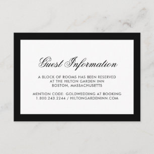 Classic Black Border Wedding Accommodations Card