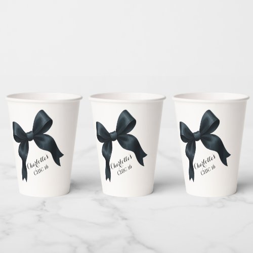Classic Black Bow Paper Cups