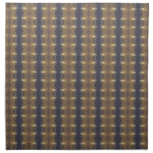 Classic Black Brown Gold Stripes and Squares Napkin