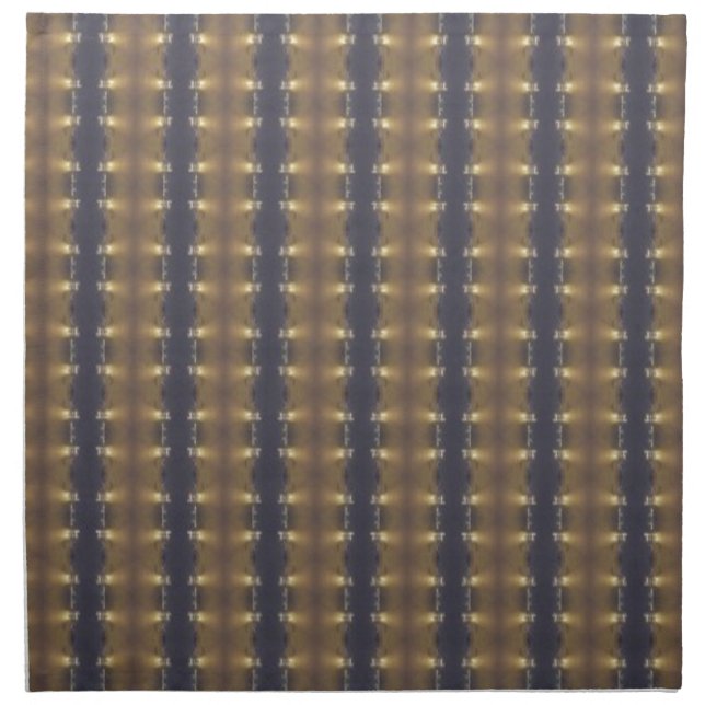Classic Black Brown Gold Stripes and Squares Napkin (Front)