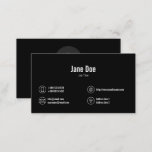 Classic Black Business Icons Logo Business Card