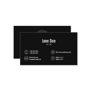 Classic Black Business Icons Logo Card