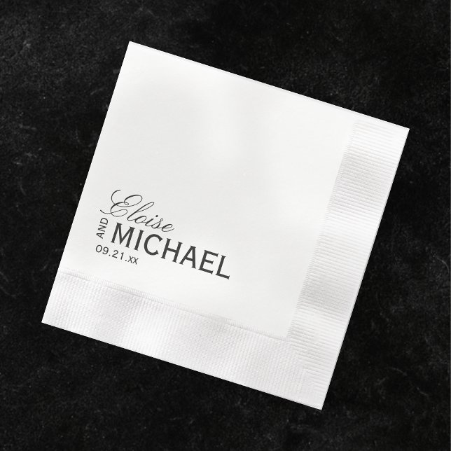 Classic Black Calligraphy Formal Wedding Napkins (Accent your formal affair with these Classic Black Calligraphy Formal Wedding Napkins! )