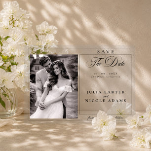 Classic Black Calligraphy Photo Save The Date